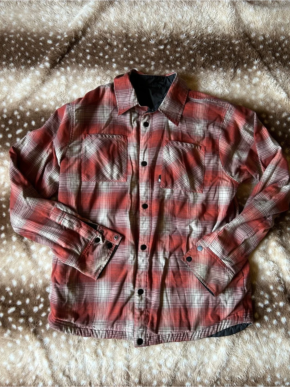 North Face Black/Plaid Reversible Jacket